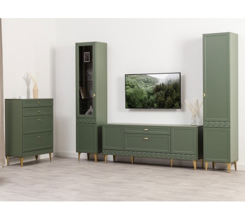 Комод Марион 16.249, дымчатый зеленый/олива шагрень