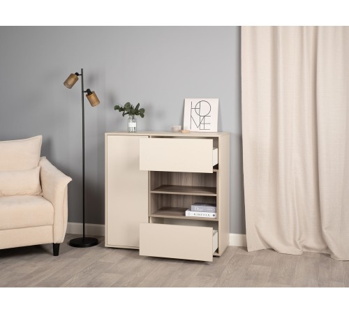 Комод Тайл 1 дв 2 ящ, сатин/эмили блаш