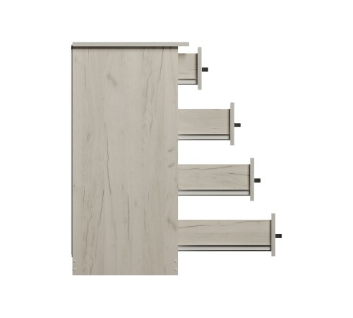 Комод Стандарт 6, дуб крафт белый