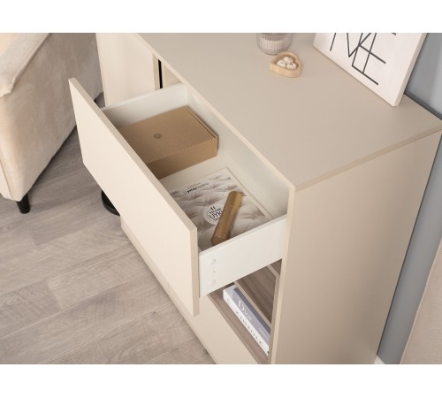 Комод Тайл 1 дв 2 ящ, сатин/эмили блаш