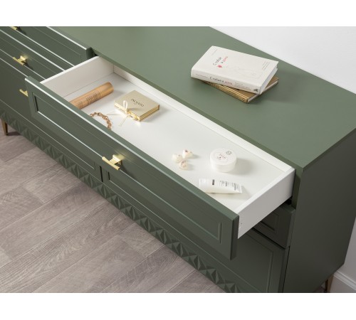 Комод Марион 16.256, дымчатый Зеленый/олива шагрень/Белый шагрень