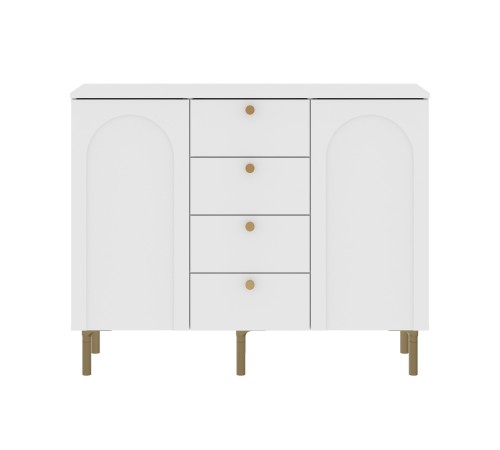 Комод Ванесса 2 дв 4 ящ, белый/золото