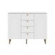 Комод Ванесса 2 дв 4 ящ, белый/золото