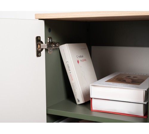 Комод Маттиас, дымчатый зеленый/гикори Рокфорд натуральный/белый шагрень