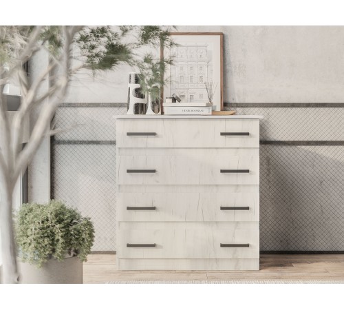 Комод Стандарт 6, дуб крафт белый