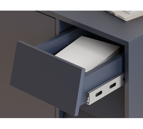 Комод Степ 4 ящ 3 дв, ночное небо/черный