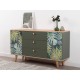 Комод Маттиас, дымчатый зеленый/гикори Рокфорд натуральный/белый шагрень