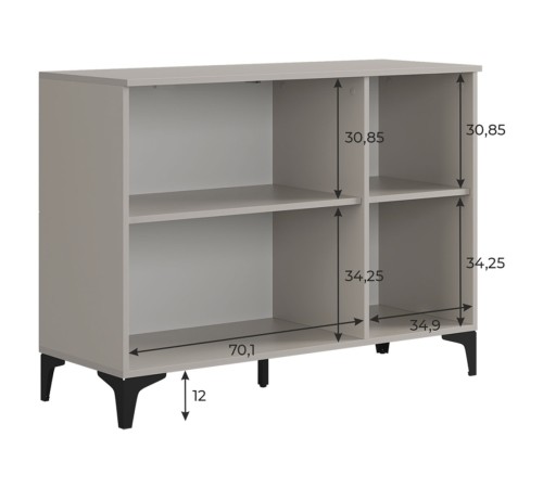 Комод 3 дв Рич, кашемир/фрапучино матовый/черный