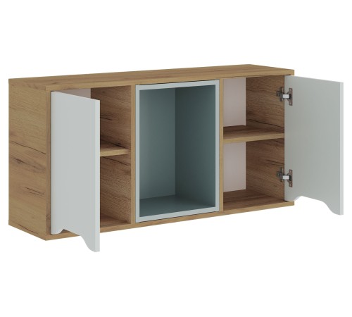 Комплект детской мебели Рич 1, дуб крафт золотой/пастельный зеленый/сумеречный голубой