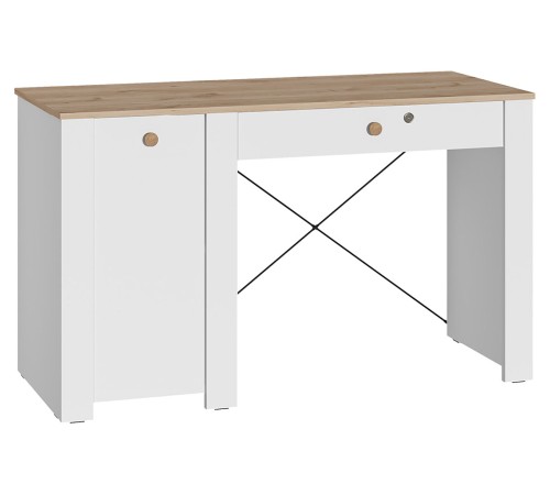 Комплект детской мебели Джастин 3, дуб белый/белый шагрень