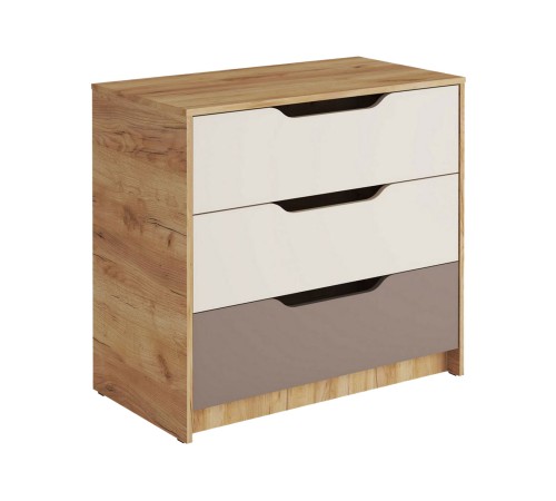 Комплект детской мебели Рич 4, дуб крафт золотой/миндаль/глиняный серый