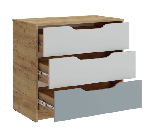 Комплект детской мебели Рич 3, дуб крафт золотой/пастельный зеленый/сумеречный голубой