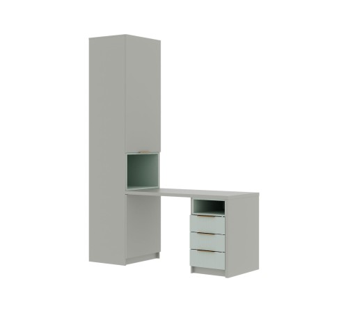 Комплект детской мебели Джерси 2, шиншилла серый/скай матовый/пастельный зеленый