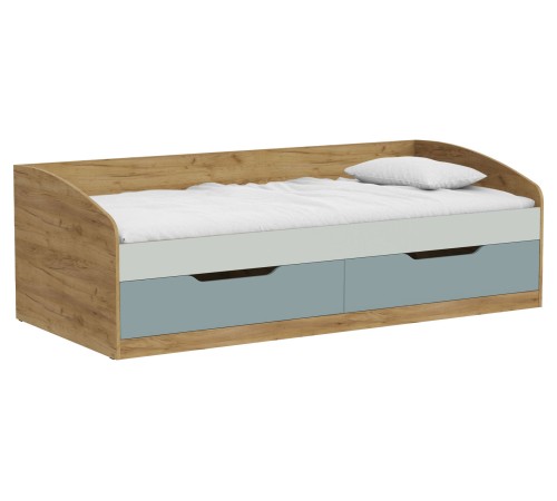 Комплект детской мебели Рич 5, дуб крафт золотой/пастельный зеленый/сумеречный голубой