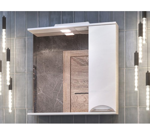 Комплект мебели для ванной Каллао 8 правый, белый глянец