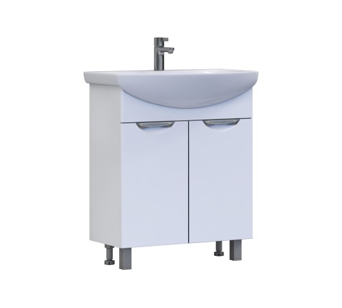 Комплект мебели для ванной Каллао 7 правый, белый глянец