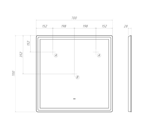 Комплект мебели для ванной Геометрия 2, бетон