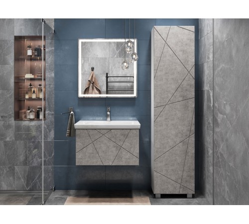 Комплект мебели для ванной Геометрия 1, бетон