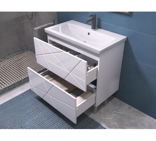 Комплект мебели для ванной Геометрия 6, белый