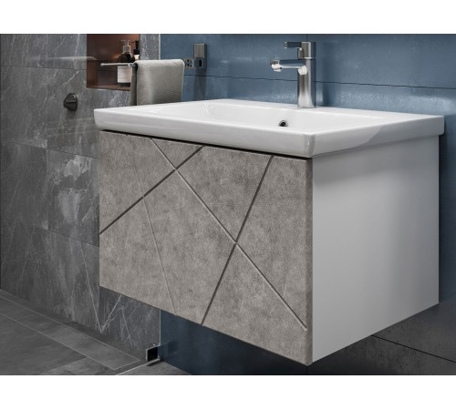 Комплект мебели для ванной Геометрия 2, бетон