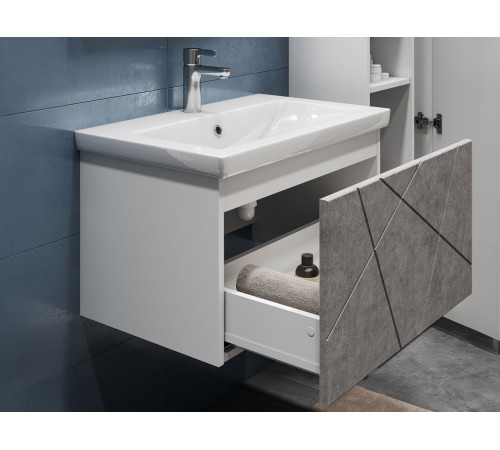 Комплект мебели для ванной Геометрия 2, бетон