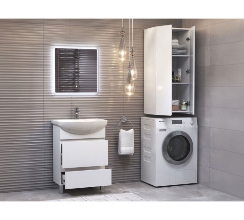 Комплект мебели для ванной Винг 4, белый фактурный