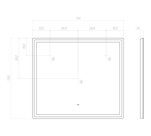 Комплект мебели для ванной Геометрия 6, бетон