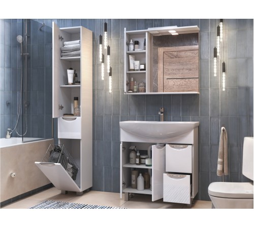 Комплект мебели для ванной Каллао 14, белый глянец