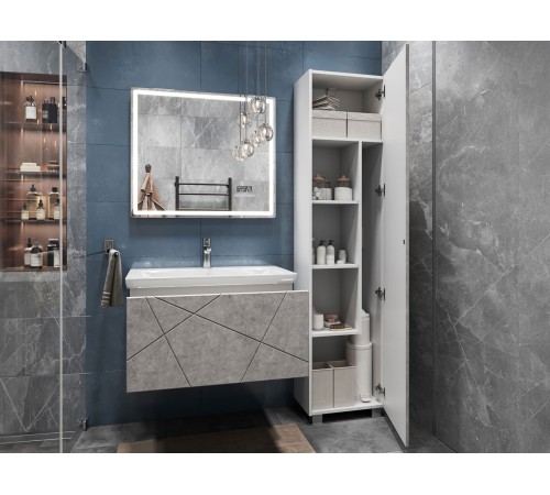 Комплект мебели для ванной Геометрия 2, бетон