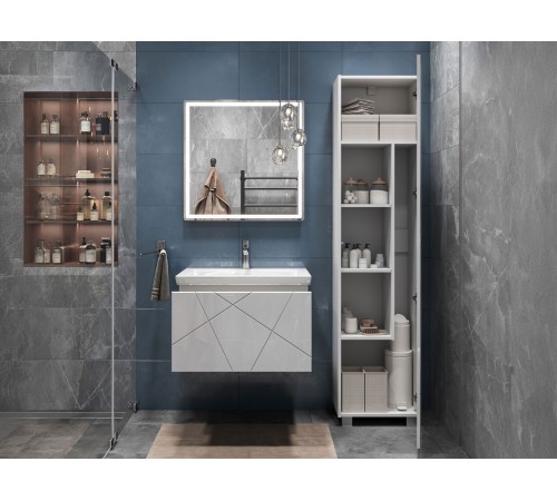 Комплект мебели для ванной Геометрия 1, белый