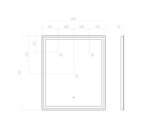 Комплект мебели для ванной Геометрия 4, бетон