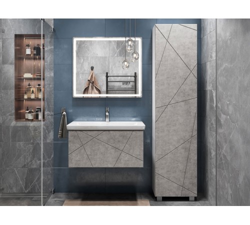 Комплект мебели для ванной Геометрия 2, бетон