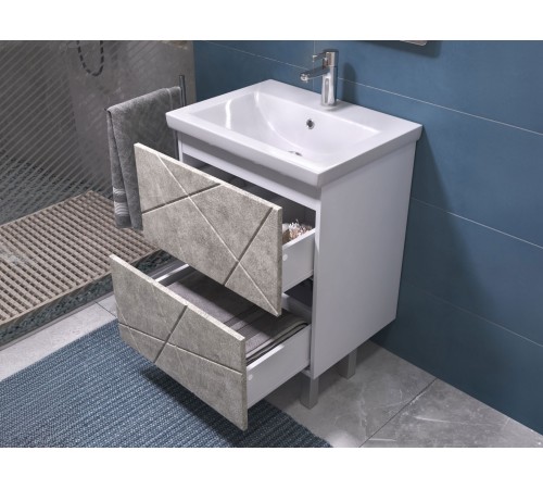 Комплект мебели для ванной Геометрия 4, бетон