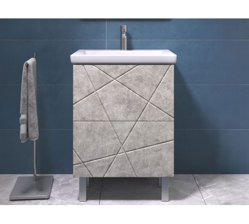Комплект мебели для ванной Геометрия 4, бетон