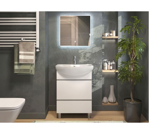 Комплект мебели для ванной Винг 1, белый фактурный