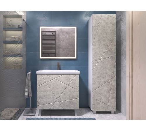 Комплект мебели для ванной Геометрия 6, бетон