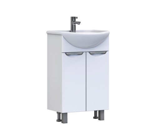 Комплект мебели для ванной Каллао 6 правый, белый глянец