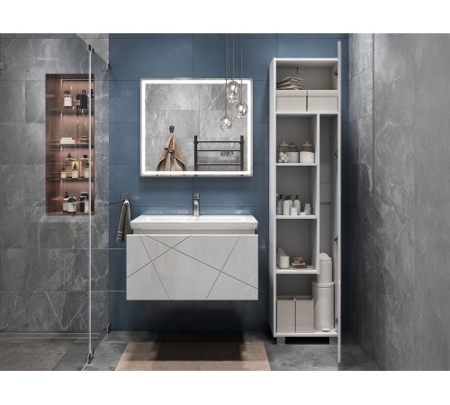 Комплект мебели для ванной Геометрия 2, белый