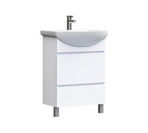 Комплект мебели для ванной Винг 5, белый фактурный