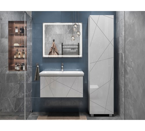 Комплект мебели для ванной Геометрия 3, белый