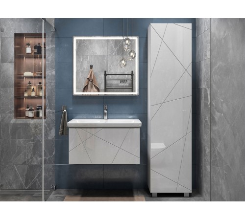 Комплект мебели для ванной Геометрия 2, белый