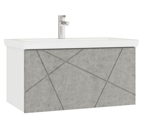 Комплект мебели для ванной Геометрия 3, бетон