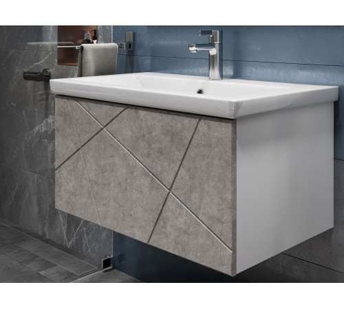 Комплект мебели для ванной Геометрия 3, бетон