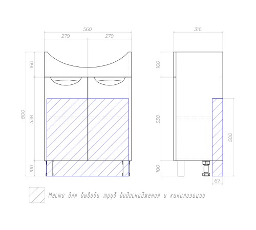Комплект мебели для ванной Каллао 7 правый, белый глянец
