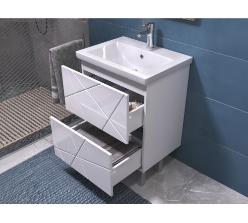 Комплект мебели для ванной Геометрия 4, белый