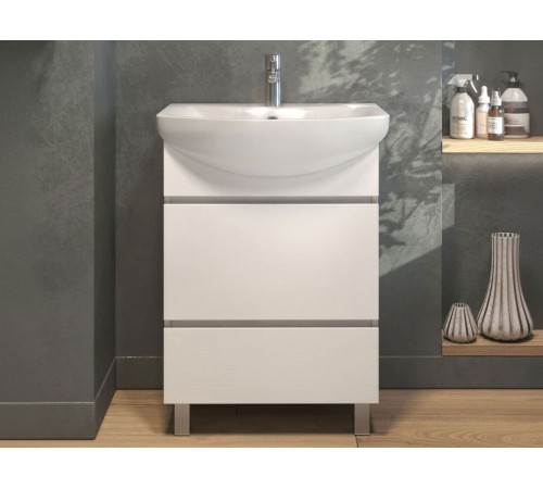 Комплект мебели для ванной Винг 1, белый фактурный