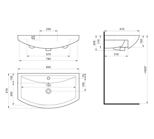 Комплект мебели для ванной Каллао 14, белый глянец