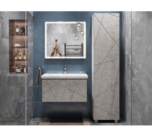 Комплект мебели для ванной Геометрия 2, бетон