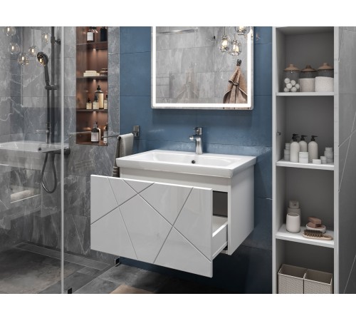 Комплект мебели для ванной Геометрия 1, белый