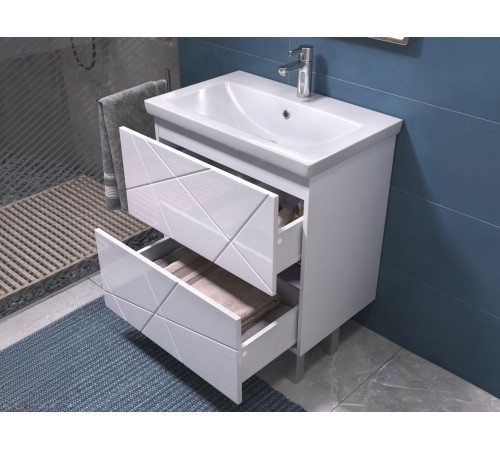 Комплект мебели для ванной Геометрия 5, белый